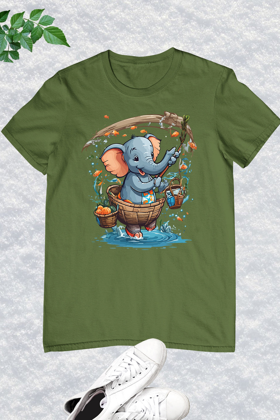 Funny Fishing Elephant Shirt