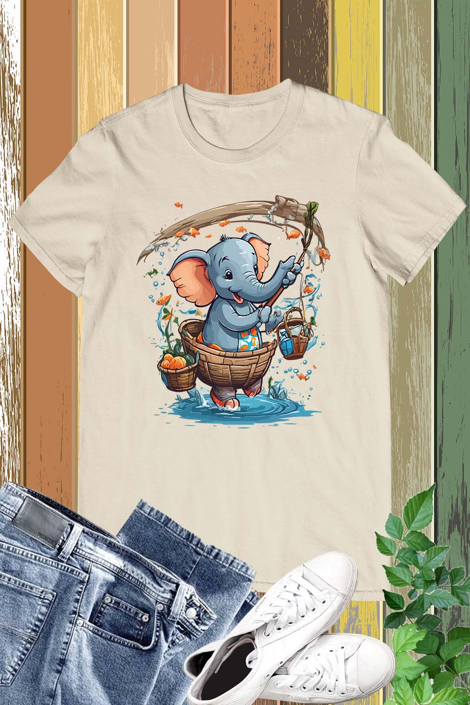 Funny Fishing Elephant Shirt