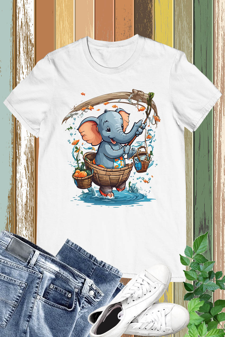 Funny Fishing Elephant Shirt