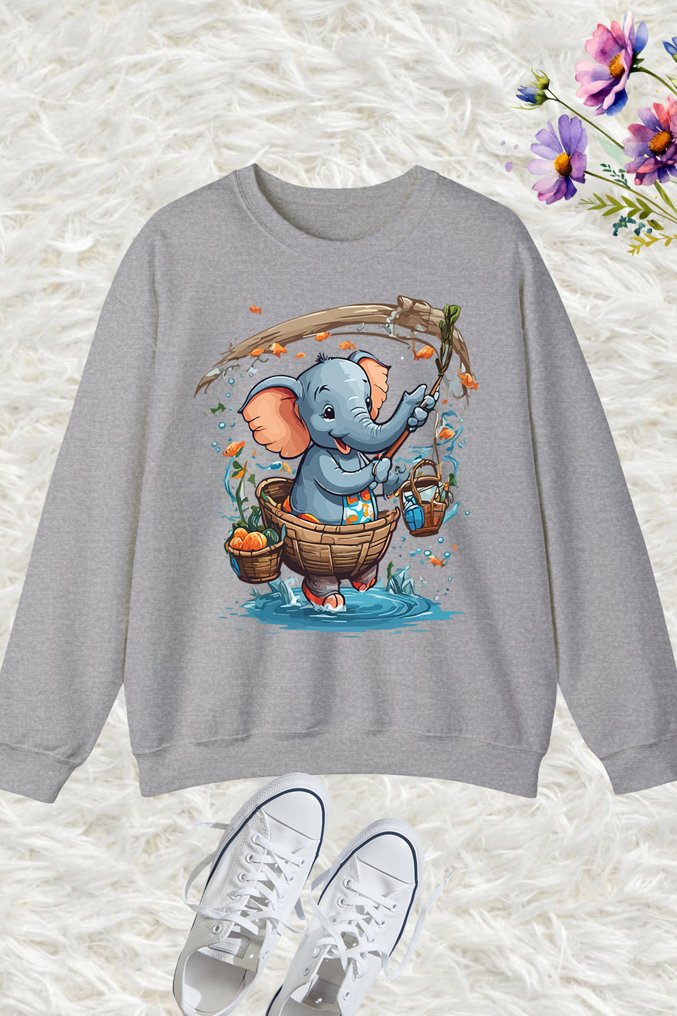 Funny Fishing ElephanSweatshirt