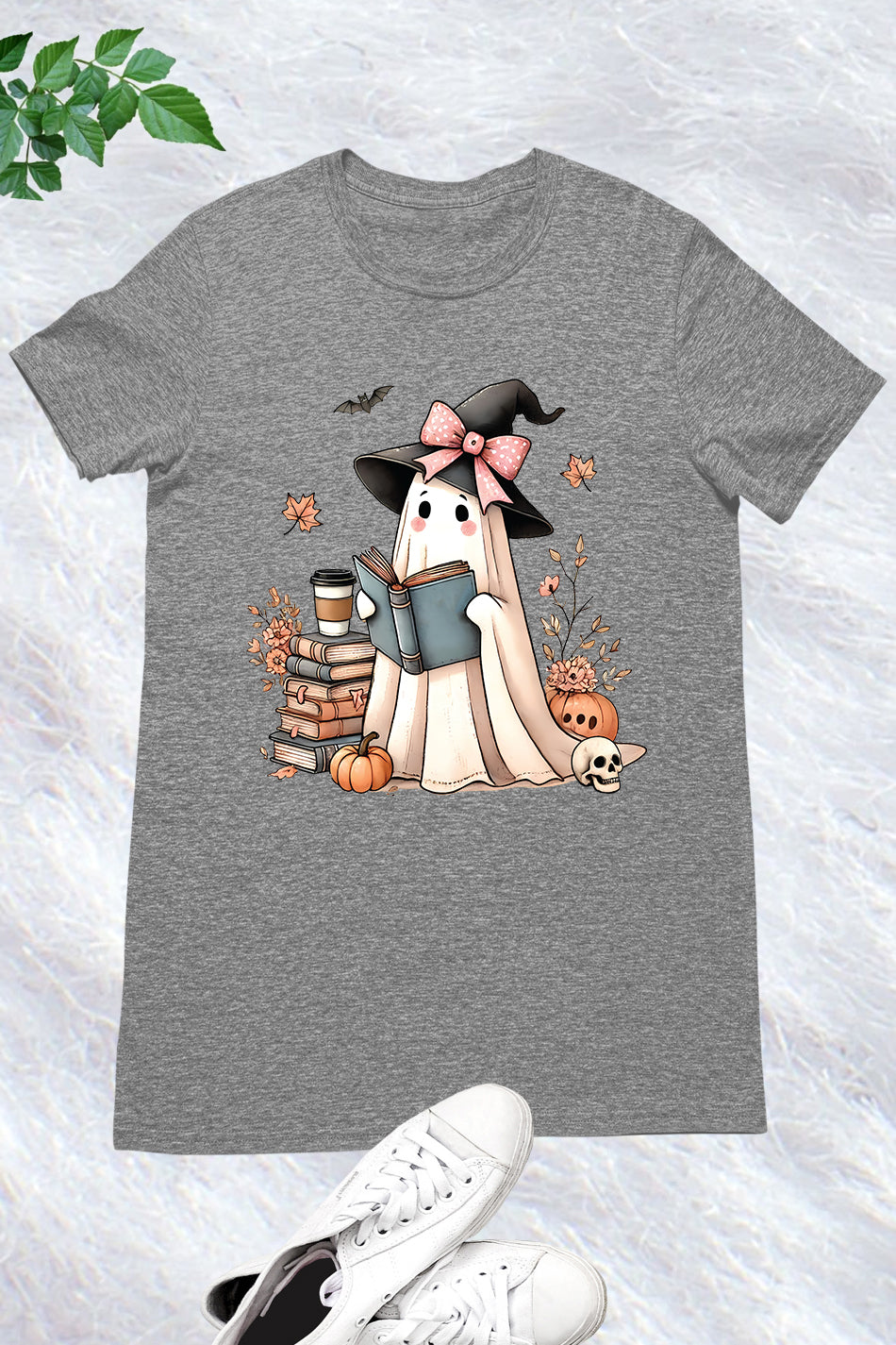 Halloween Fall Cute Ghost Read Book Shirt