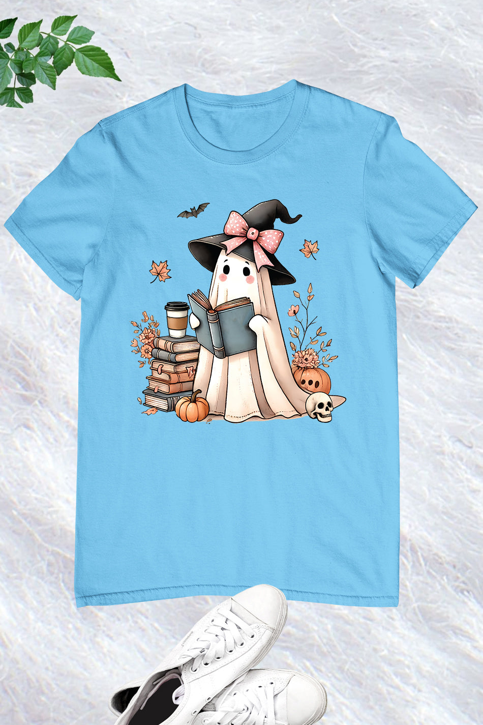 Halloween Fall Cute Ghost Read Book Shirt