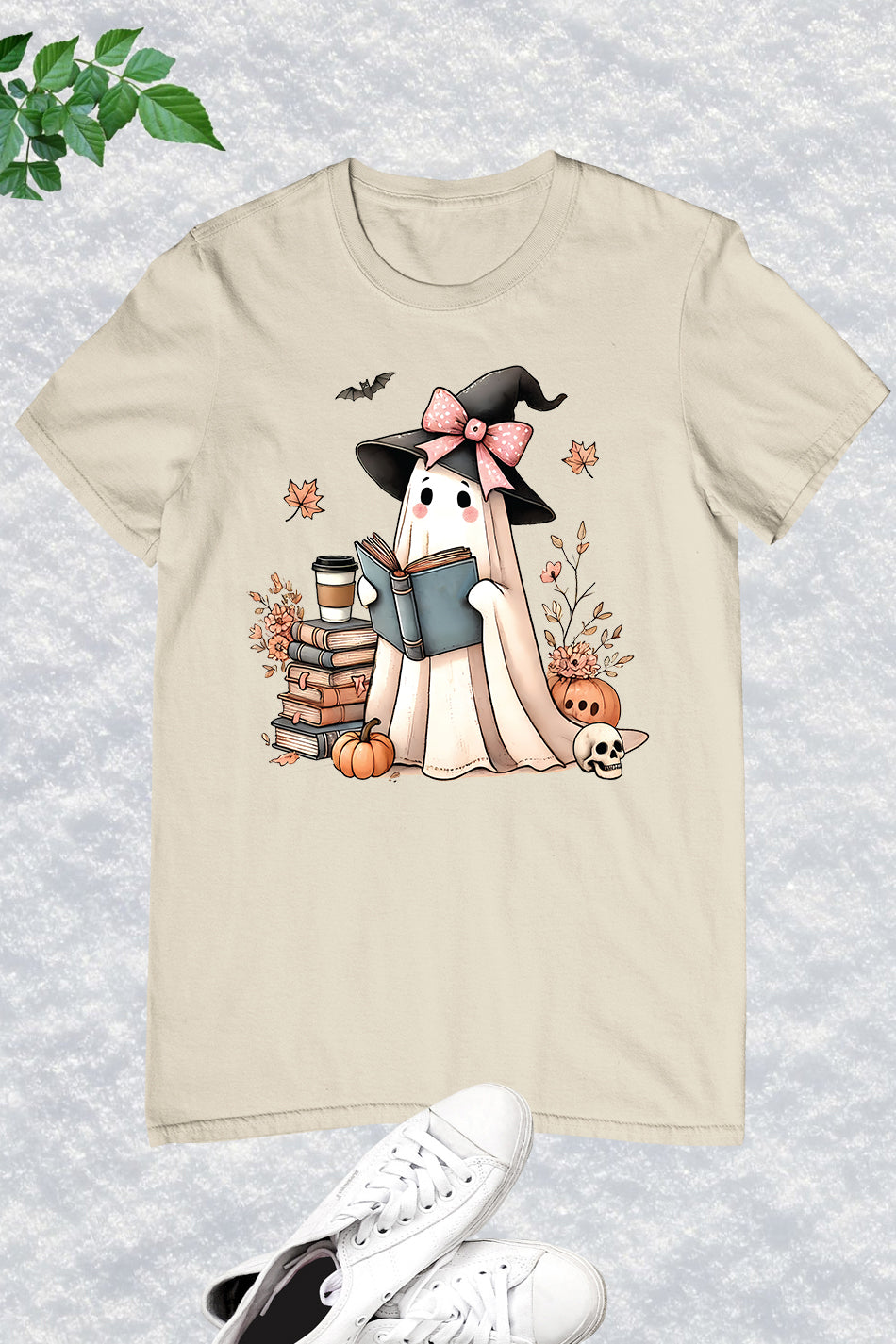 Halloween Fall Cute Ghost Read Book Shirt