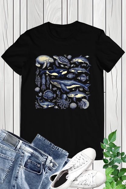 Vintage Sea Animals Ocean Life Shirt