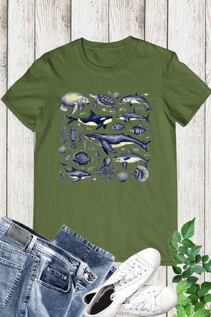 Vintage Sea Animals Ocean Life Shirt