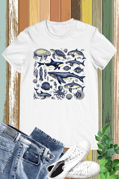 Vintage Sea Animals Ocean Life Shirt