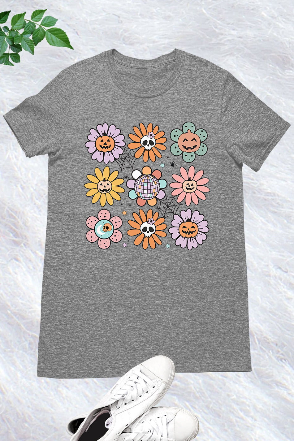 Retro Groovy Halloween Fall Daisy Flower Shirt