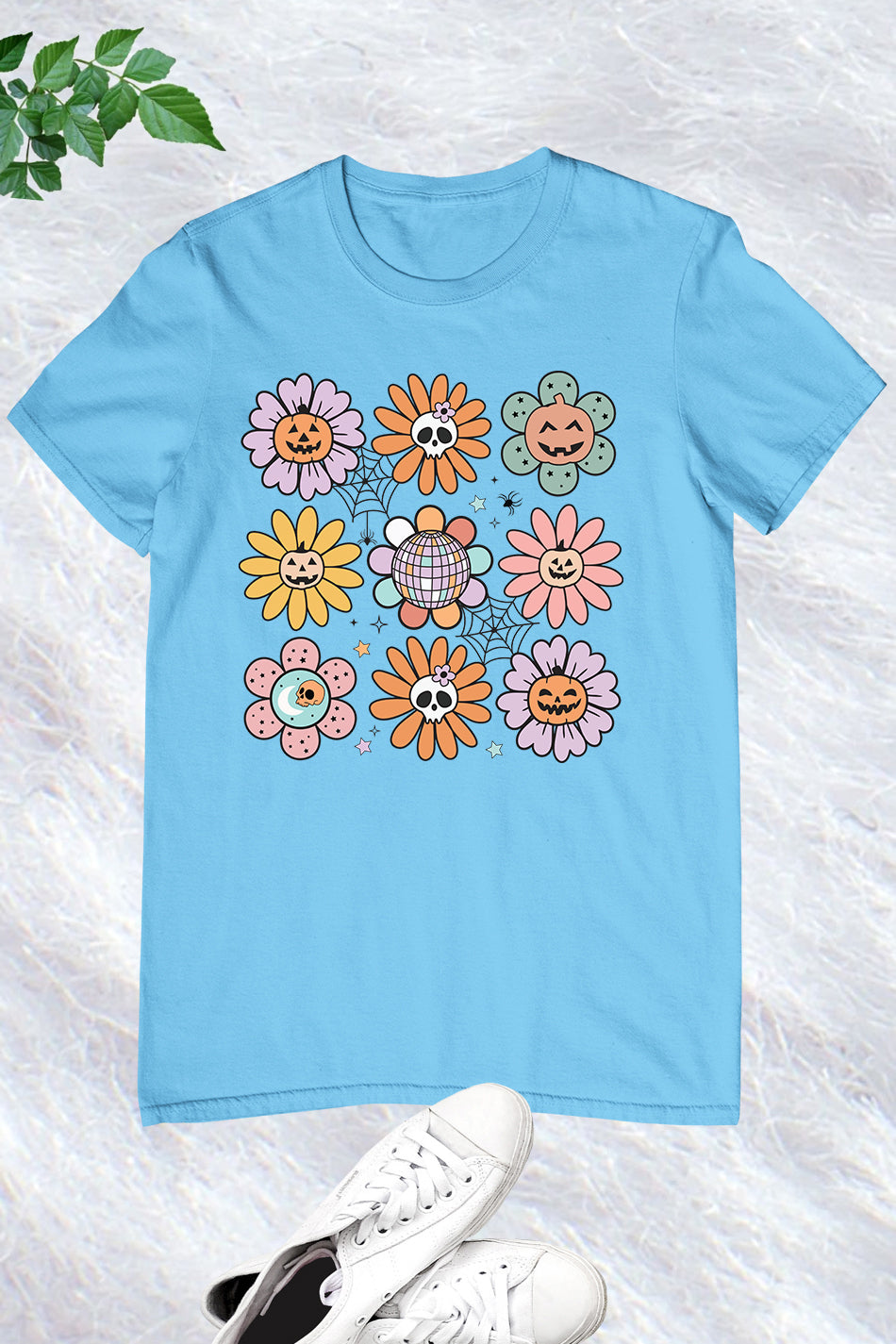 Retro Groovy Halloween Fall Daisy Flower Shirt