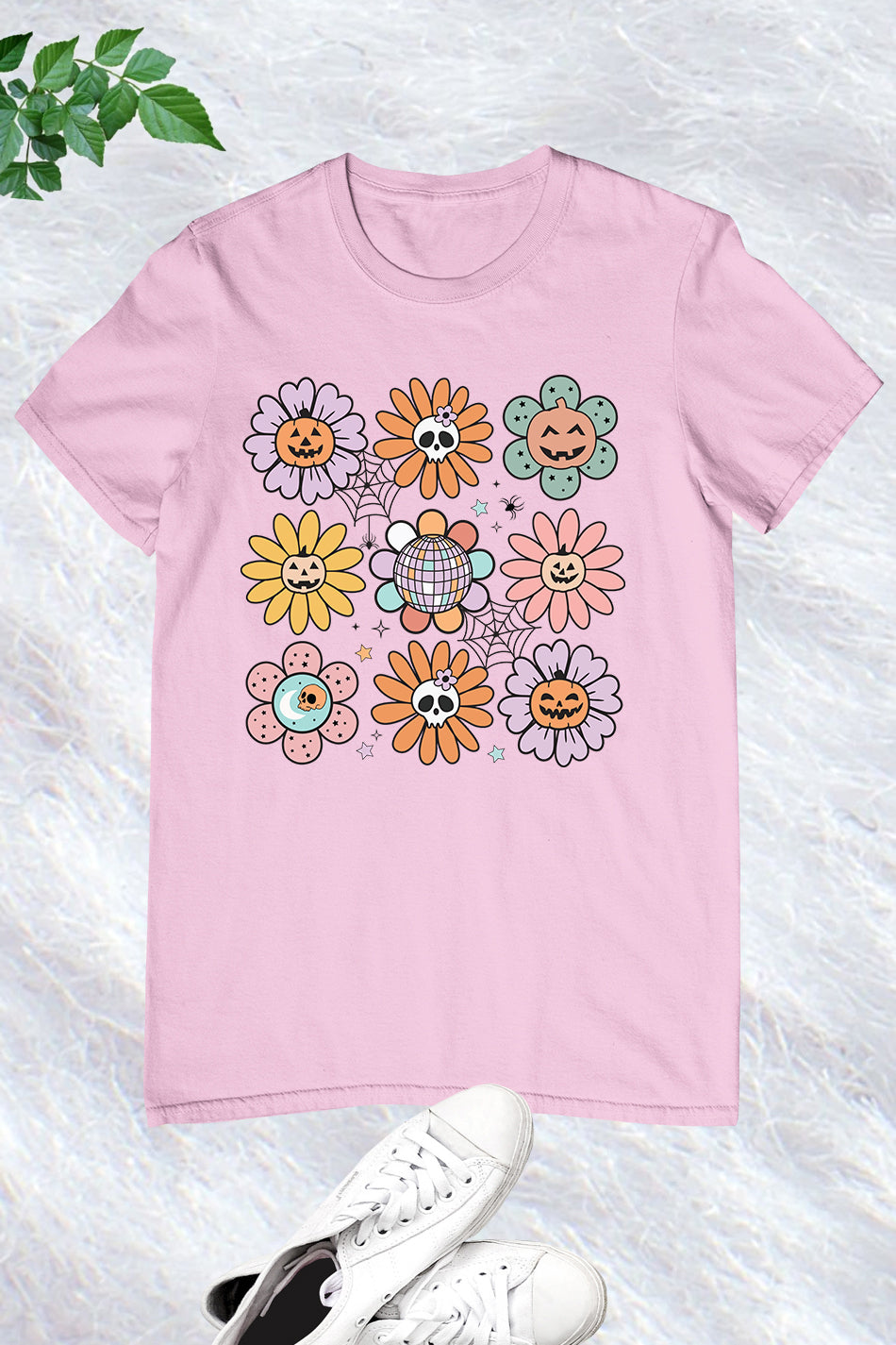 Retro Groovy Halloween Fall Daisy Flower Shirt