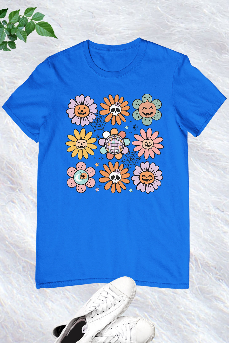 Retro Groovy Halloween Fall Daisy Flower Shirt