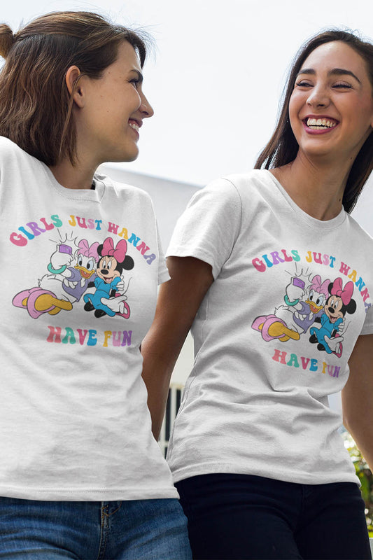 Girls just Wanna Have Fun Minnie And Daisy Best Friends Shirt