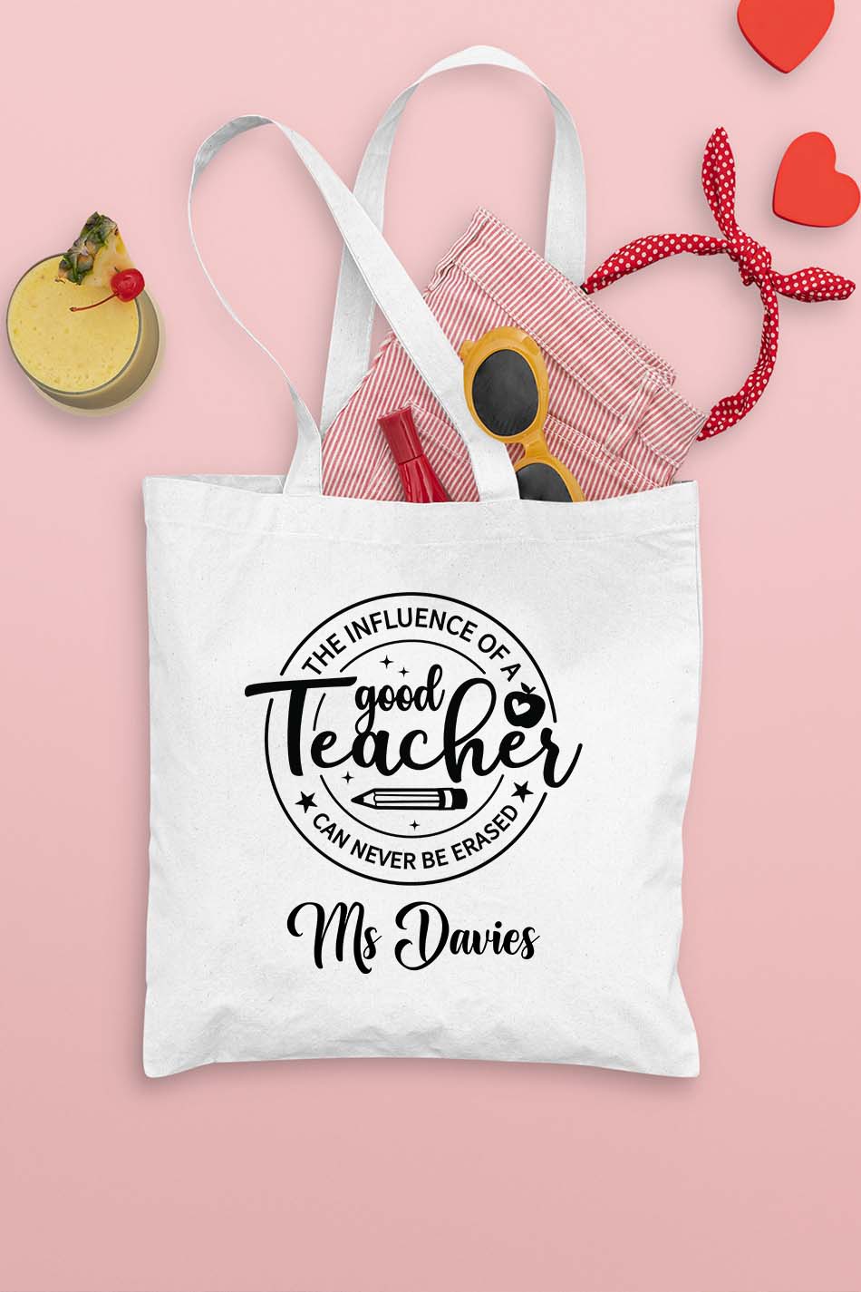 Influence of a Good Teacher Custom Tote Bag