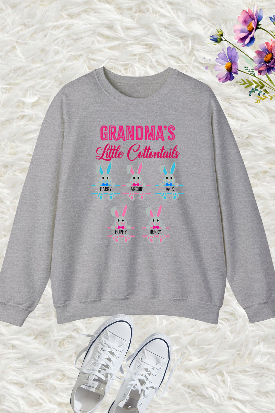 Grandma's Little Cottontails Personalized Easter Sweatshirt