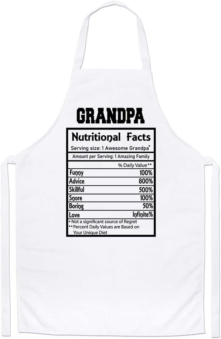 Grandpa Nutrition Facts Grandfather Unique Custom Father's Day Apron