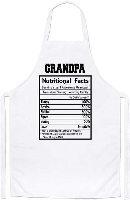 Grandpa Nutrition Facts Grandfather Unique Custom Father's Day Apron