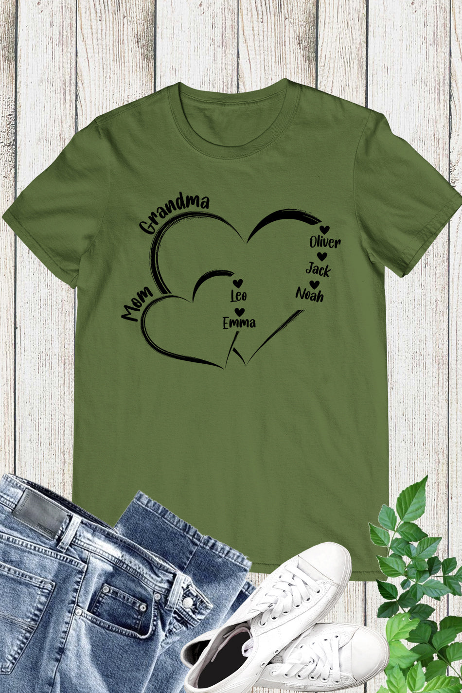 Personalized Grandma Shirt With Childrens Name