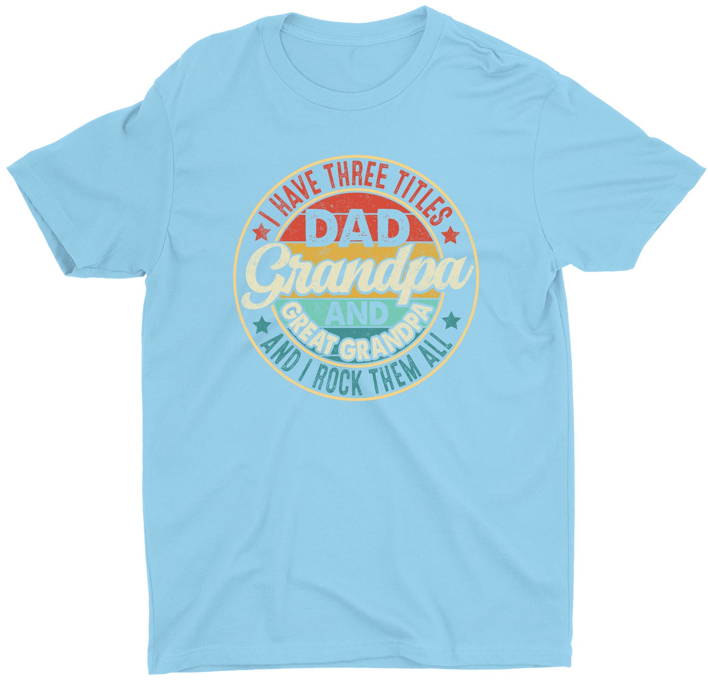 Dad Grandpa Great Grandpa Custom Short Sleeve Fathers Day T-Shirt