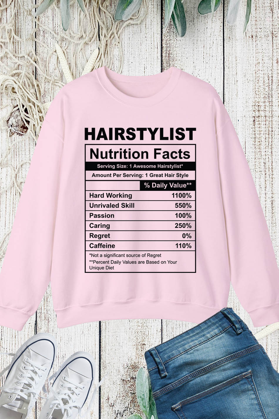 Funny Hairstylist Nutrition Facts Sweatshirt