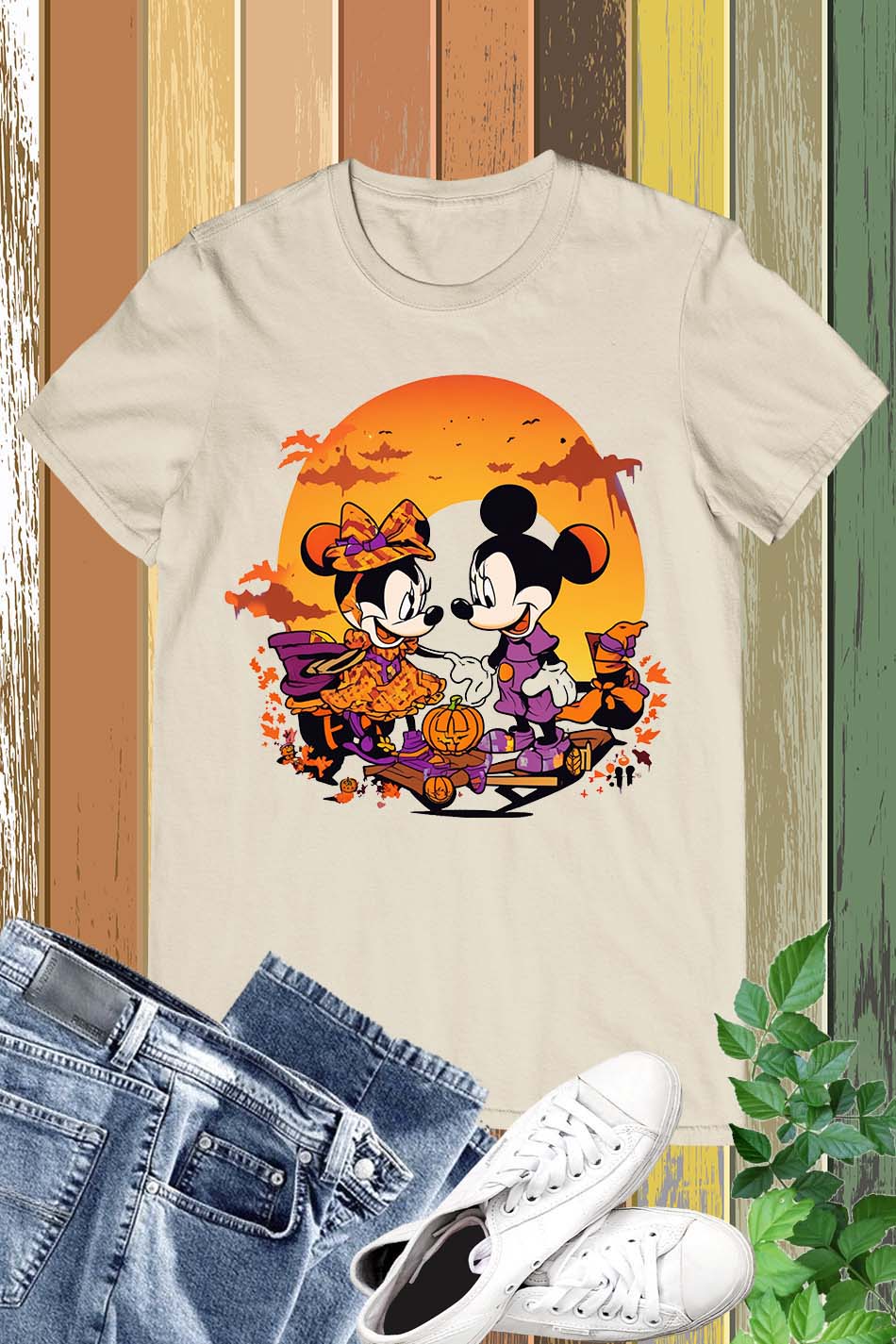 Halloween Mickey and Minnie Theme Shirt