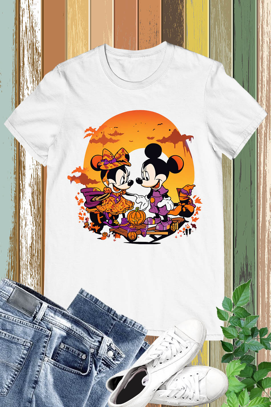 Halloween Mickey and Minnie Theme Shirt