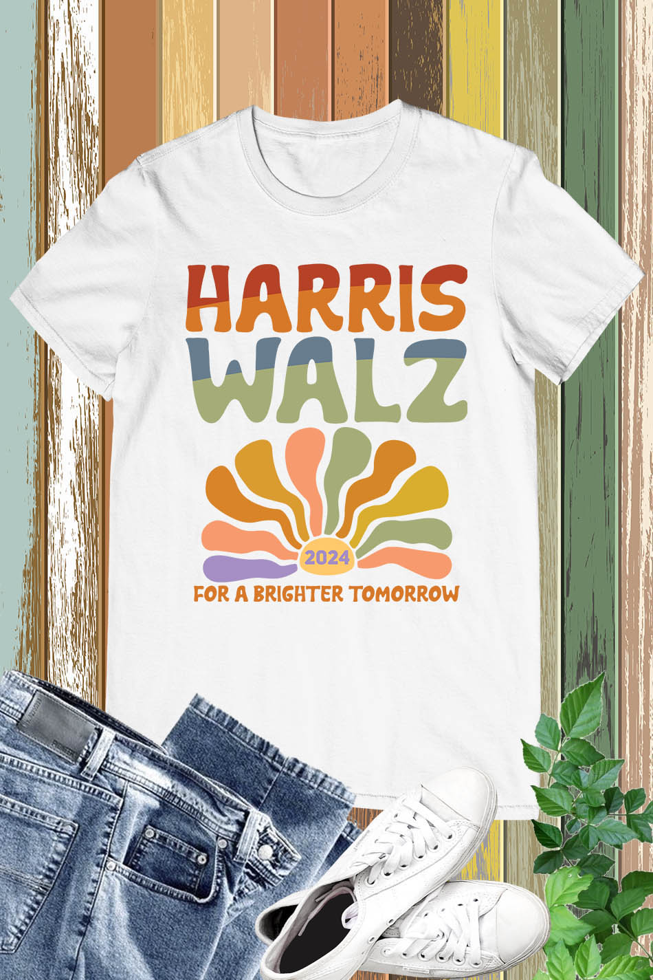 Harris Walz Boho Election T Shirt