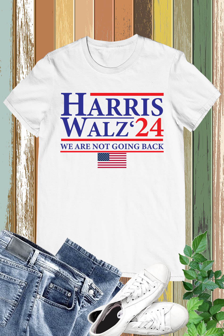 Harris Walz 24 We are Not Going Back T Shirt