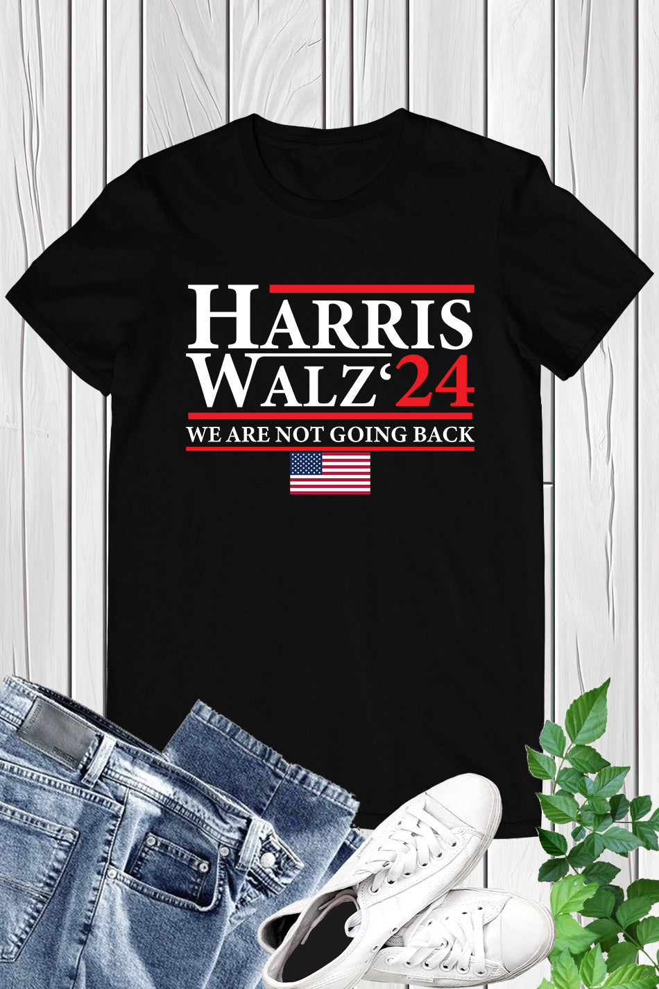 Harris Walz 24 We are Not Going Back T Shirt