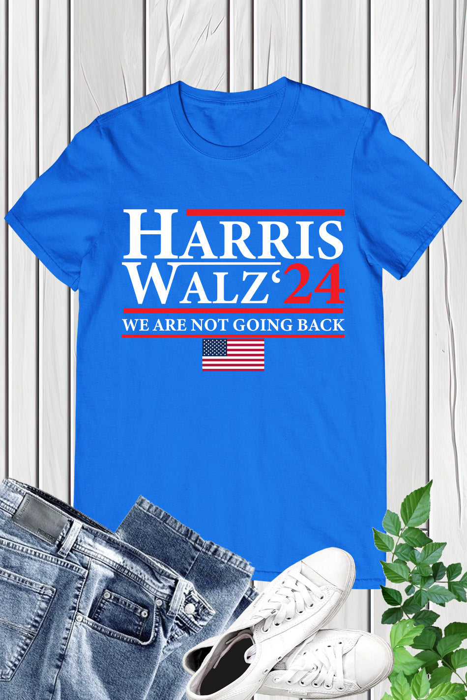 Harris Walz 24 We are Not Going Back T Shirt