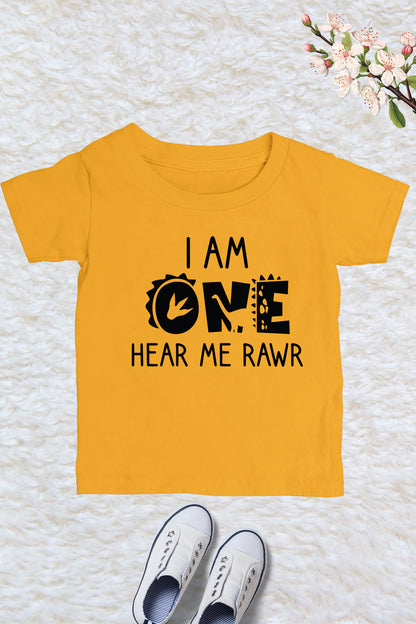 I'm One Hear Me Roar 1st Birthday Dinosaur T-Shirt