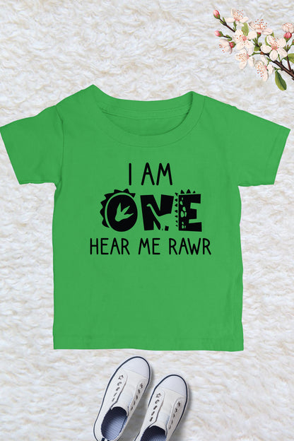 I'm One Hear Me Roar 1st Birthday Dinosaur T-Shirt