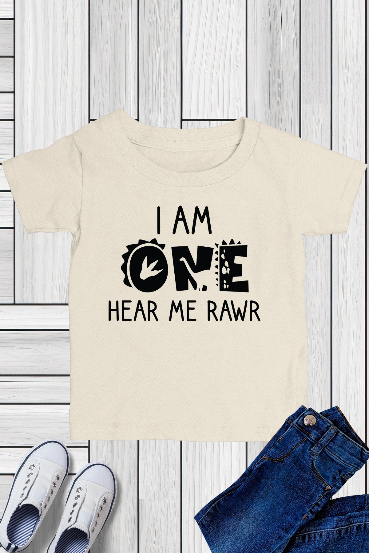 I'm One Hear Me Roar 1st Birthday Dinosaur T-Shirt