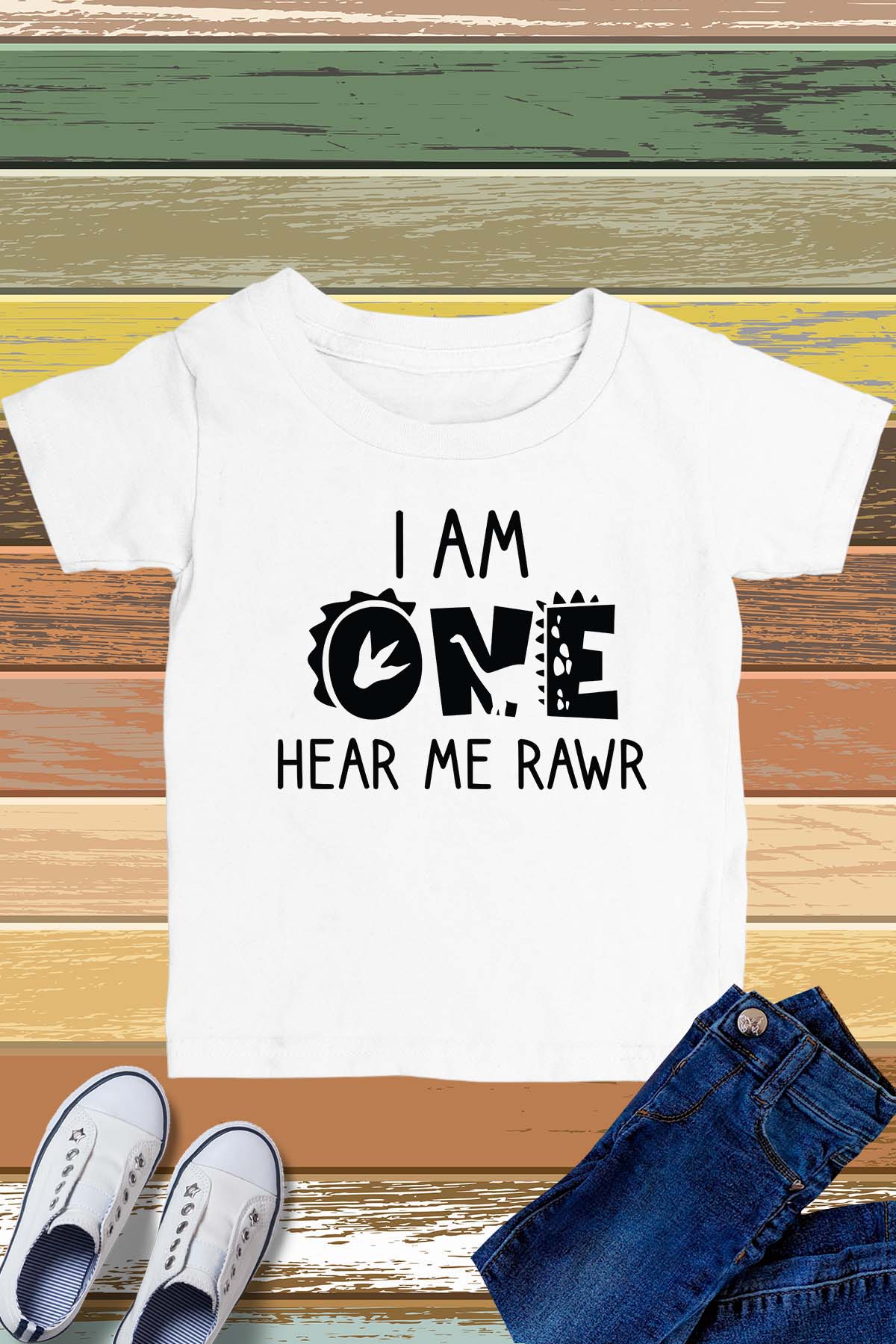 I'm One Hear Me Roar 1st Birthday Dinosaur T-Shirt