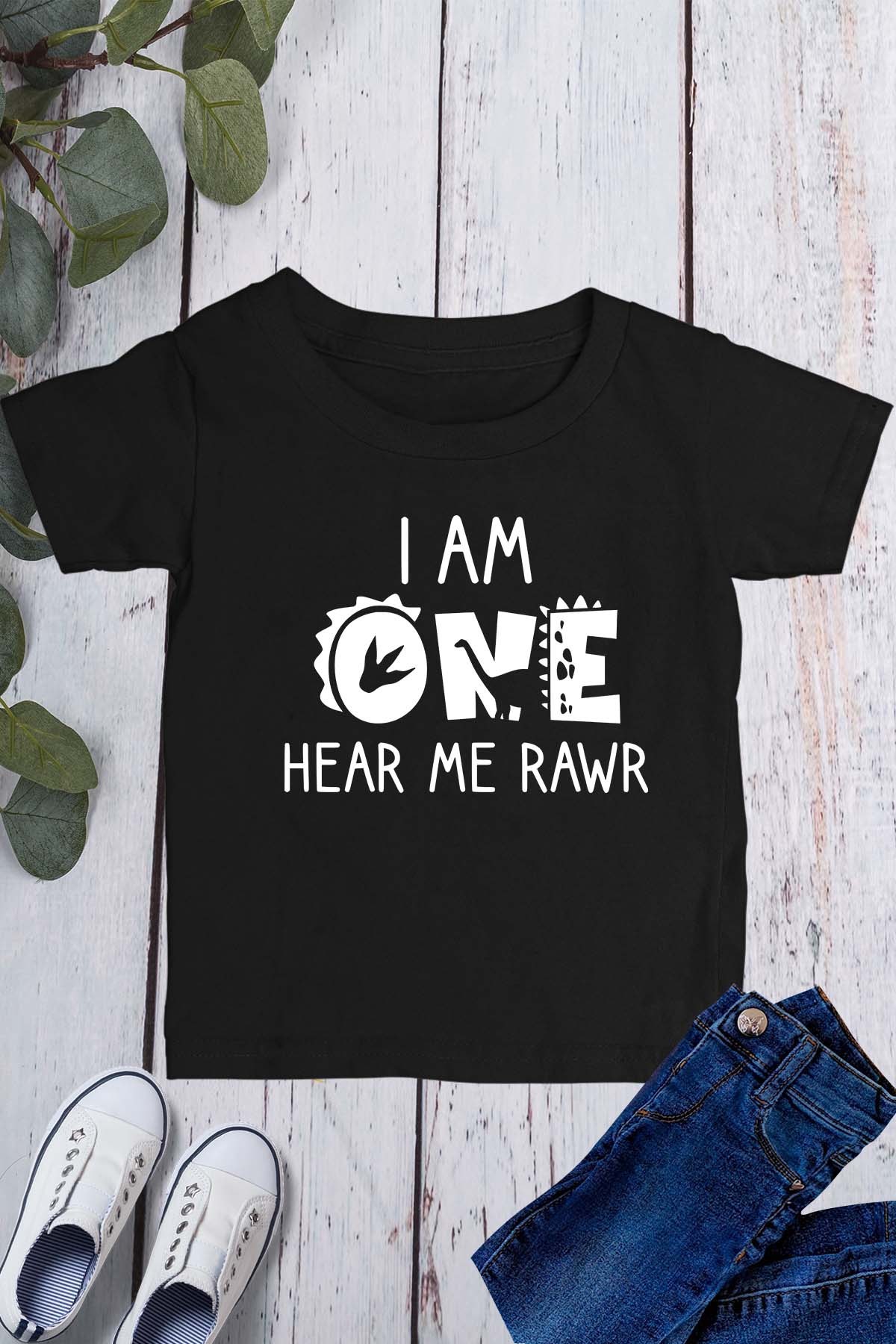 I'm One Hear Me Roar 1st Birthday Dinosaur T-Shirt