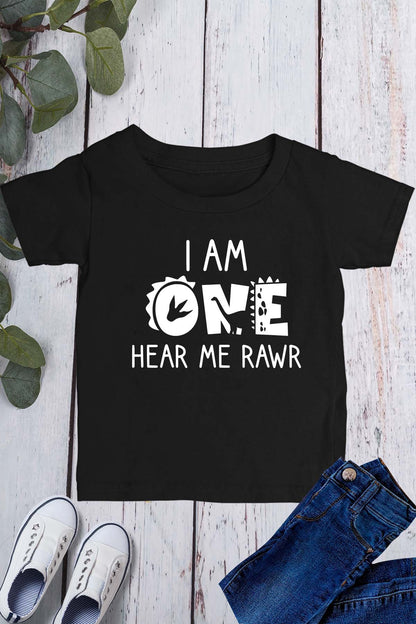 I'm One Hear Me Roar 1st Birthday Dinosaur T-Shirt