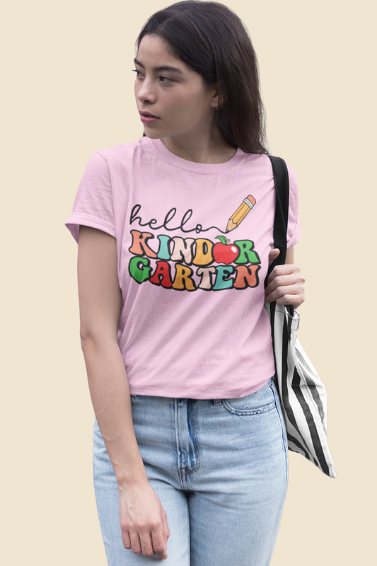 Hello Kindergarten Grade Teacher Shirt