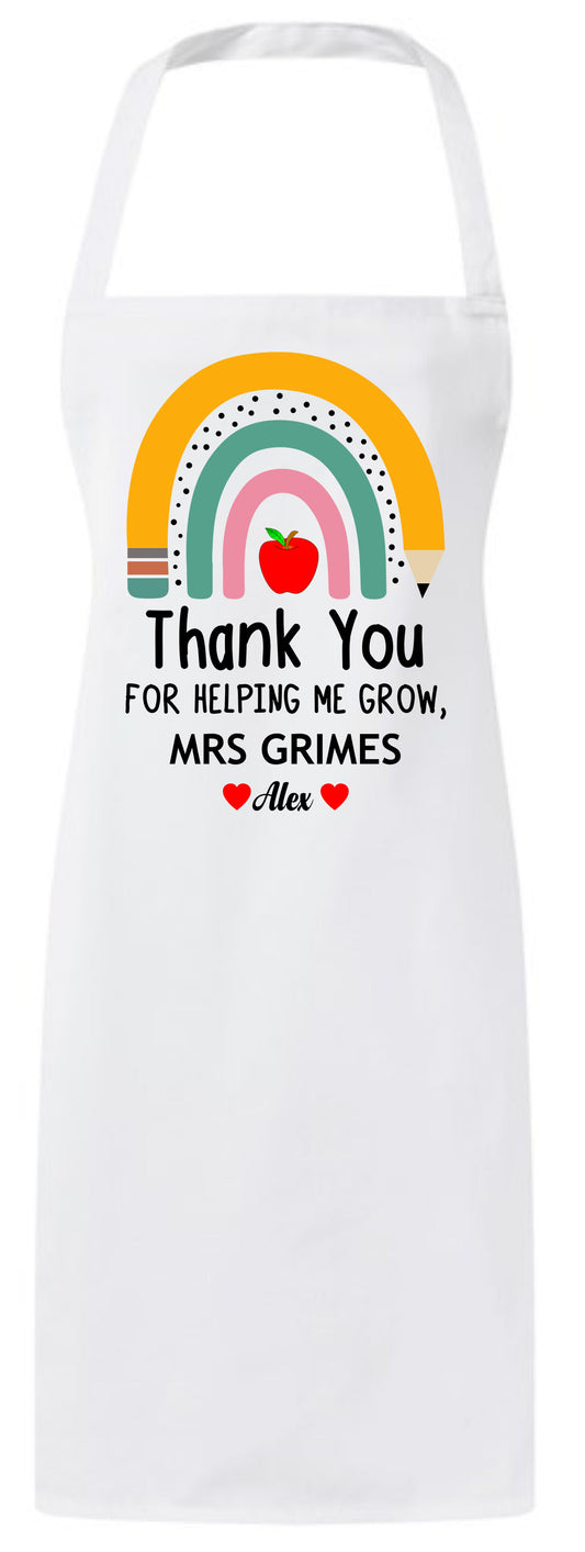 Personalized Teacher Appreciation Custom Text Thank You Apron