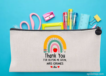 Teacher Appreciation Custom Text Thank You Pouch Bag Pencil Case