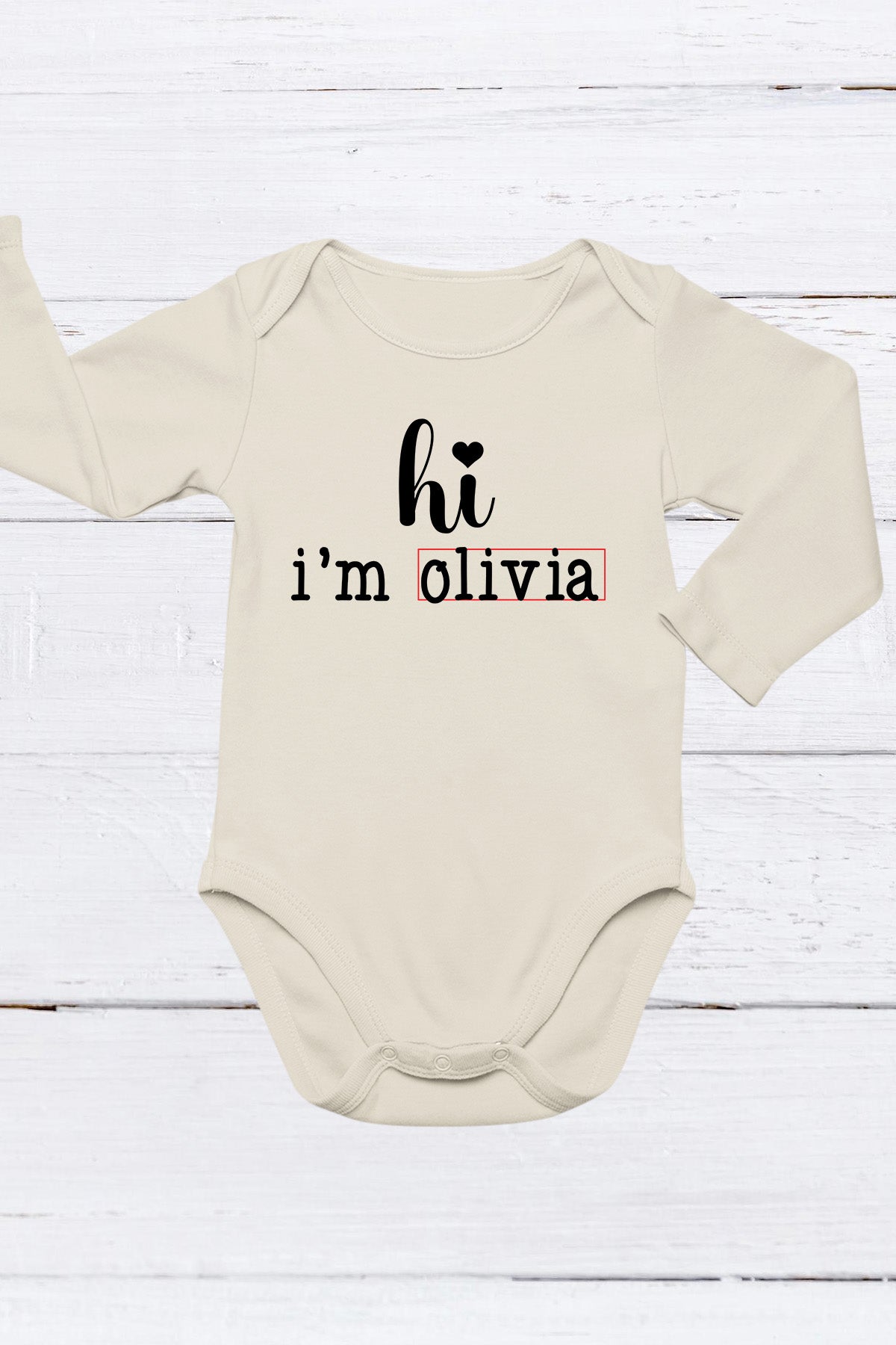 Hi I'm Custom Baby Name Baby Bodysuit