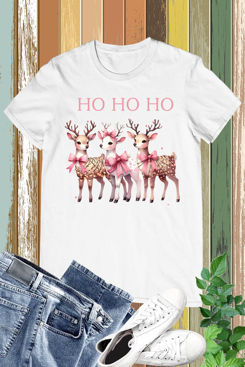 Christmas Deer Ho Ho Ho Shirt