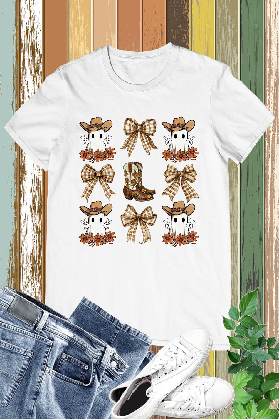 Halloween Coquette Bow Cowboy Ghost Shirt