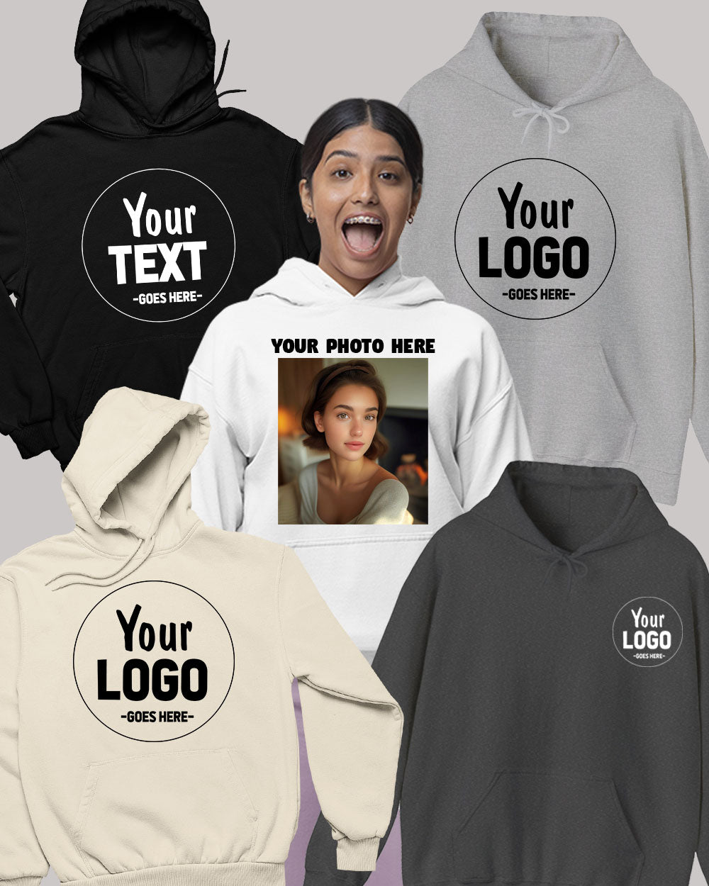 Custom Hoodie Print Your Photo Text Logo