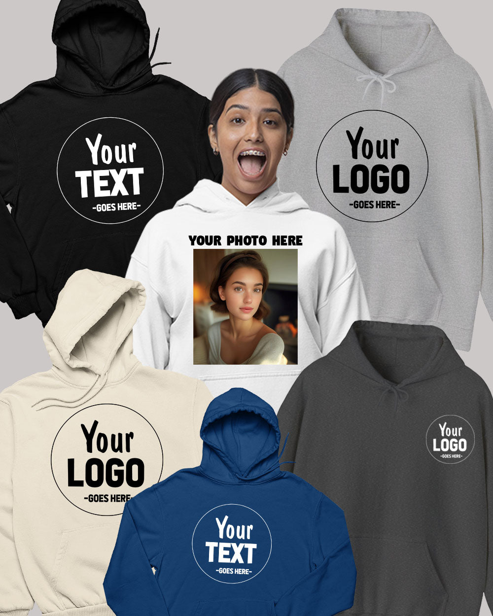 Custom Hoodie Print Your Photo Text Logo