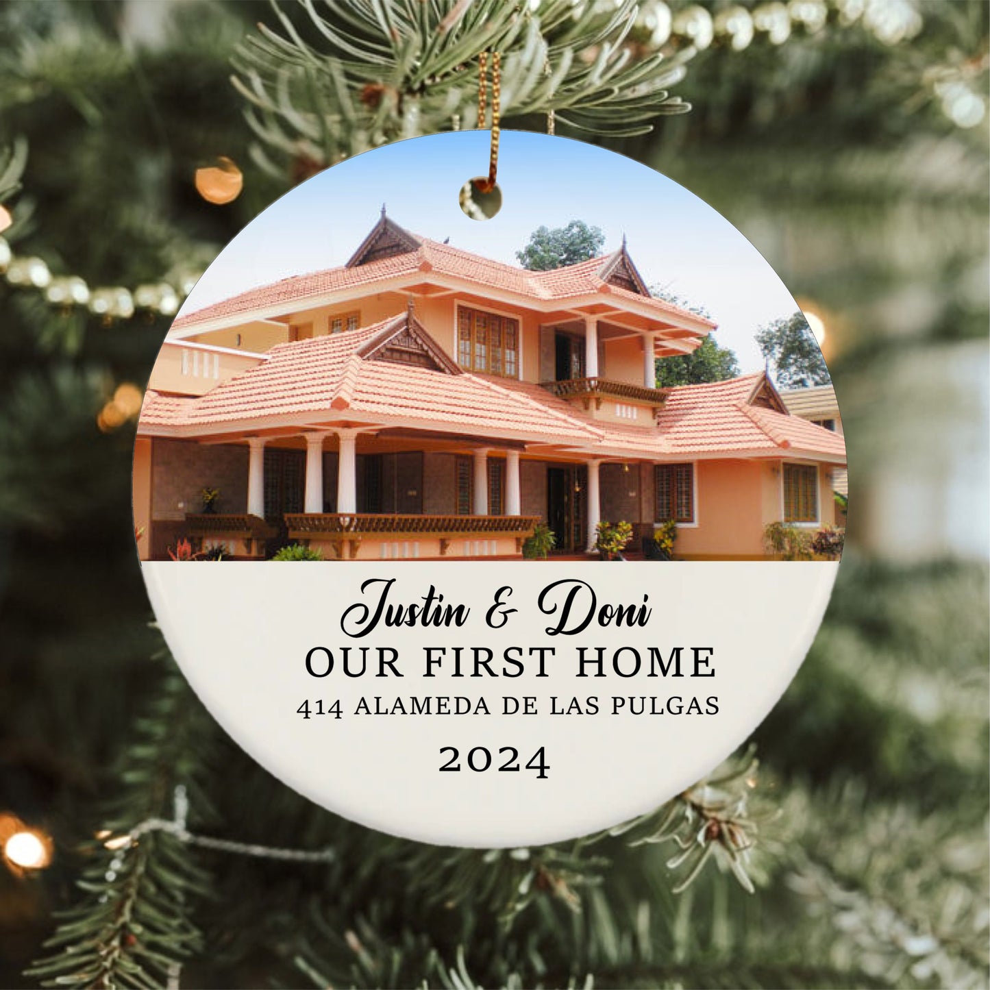 Personalized Family First Home Photo Ornament