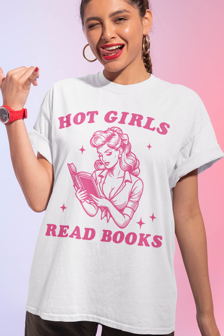 Hot Girls Read Books Funny Shirt