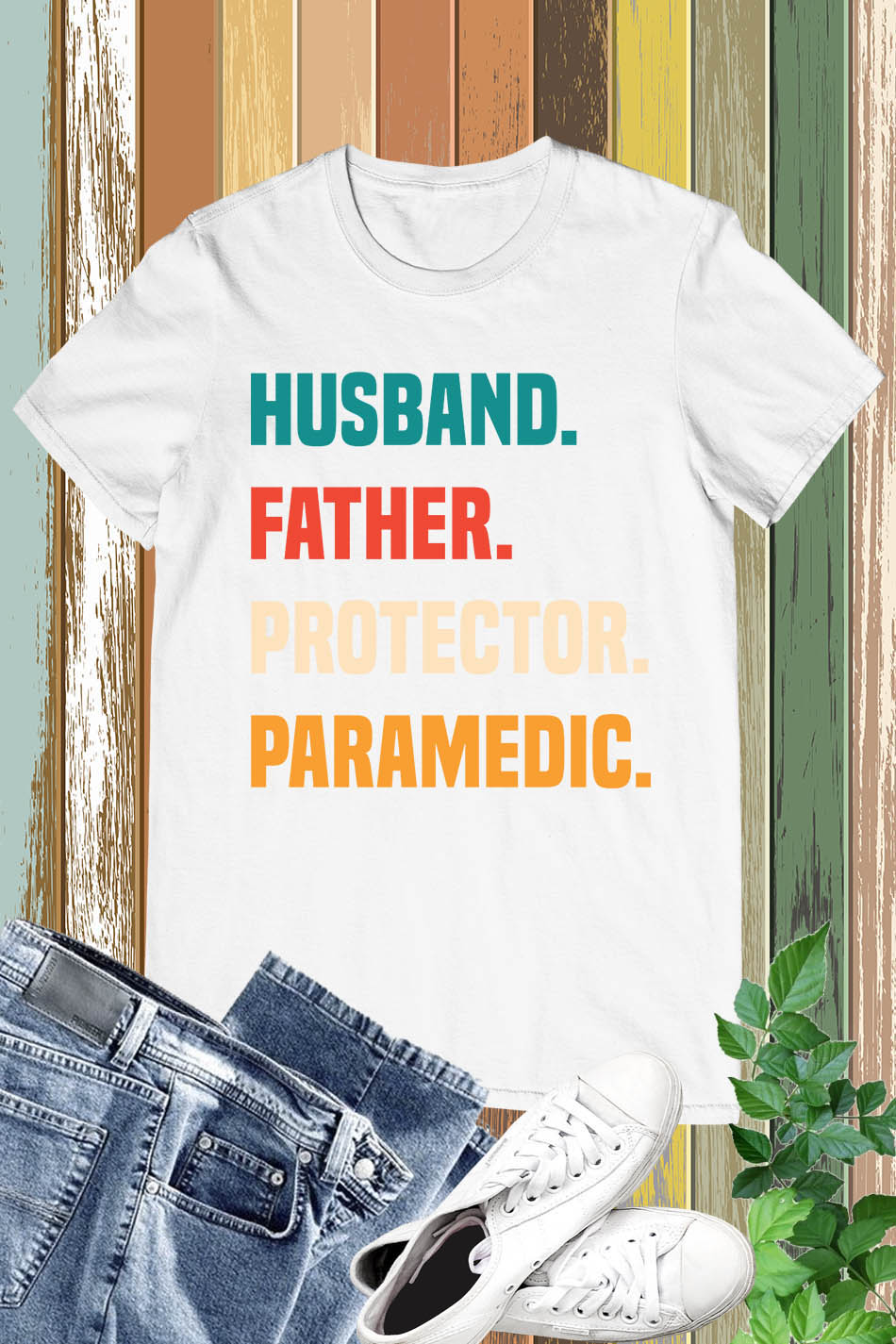 Husband Father Protector Paramedic T Shirt