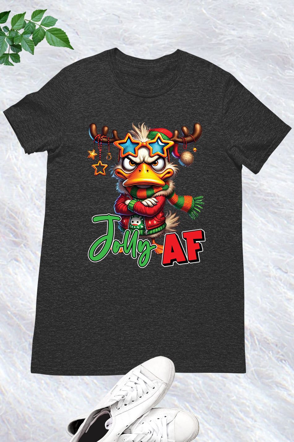 Sarcastic Grumpy Duck Jolly Af Christmas Shirt