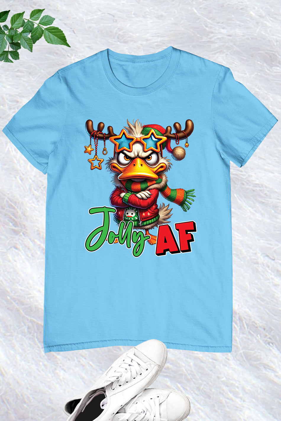 Sarcastic Grumpy Duck Jolly Af Christmas Shirt