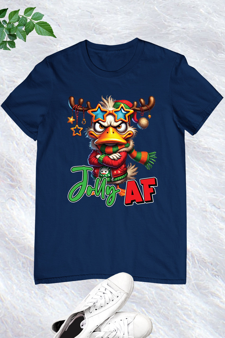 Sarcastic Grumpy Duck Jolly Af Christmas Shirt