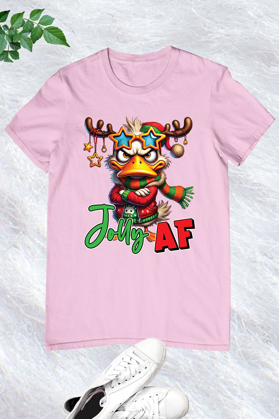 Sarcastic Grumpy Duck Jolly Af Christmas Shirt