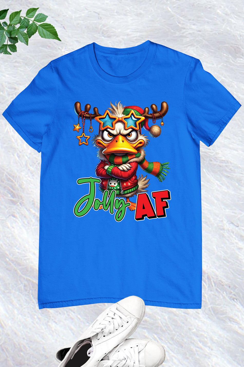 Sarcastic Grumpy Duck Jolly Af Christmas Shirt